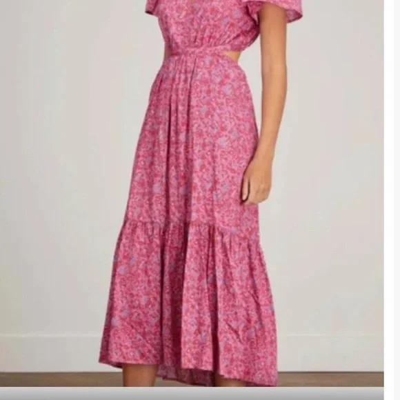 NWT XIRENA Gabrielle Dress in Pink Flora 💗 Large - Picture 2 of 14